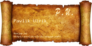 Pavlik Ulrik névjegykártya