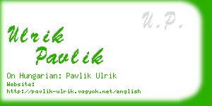 ulrik pavlik business card
